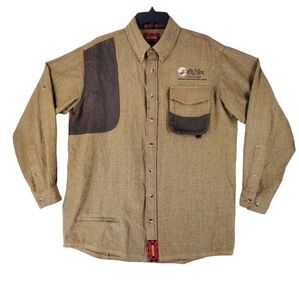 Braeval Shetland Flannel Shirt Mens M Castle Valley Outdoors Logo Hunting LS